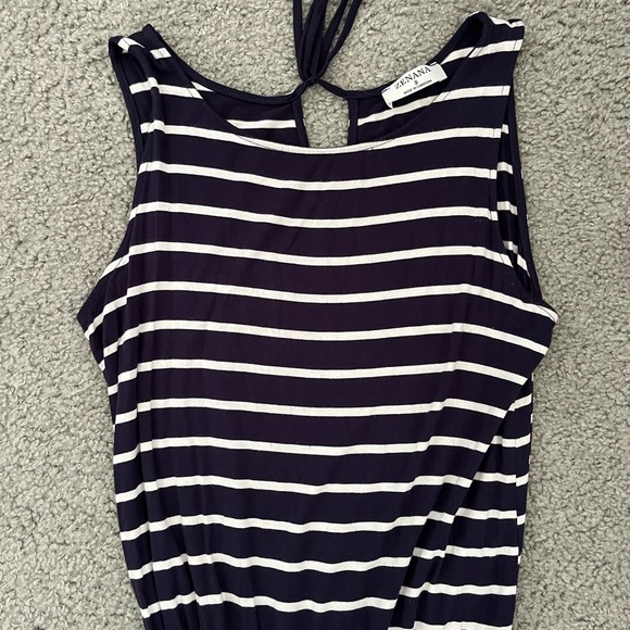 Zenana Outfitters Navy and White Striped Jumpsuit - Picture 2 of 5